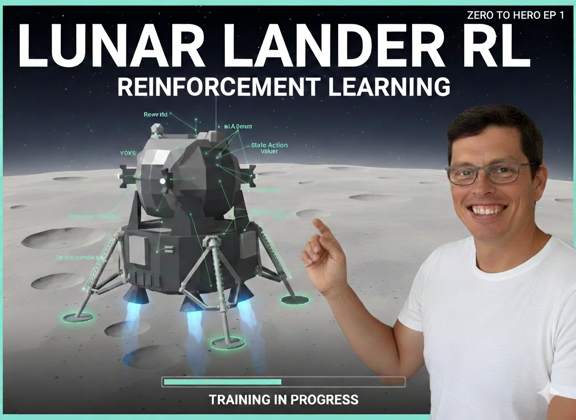Walk through the full REINFORCE policy-gradient pipeline for LunarLander.